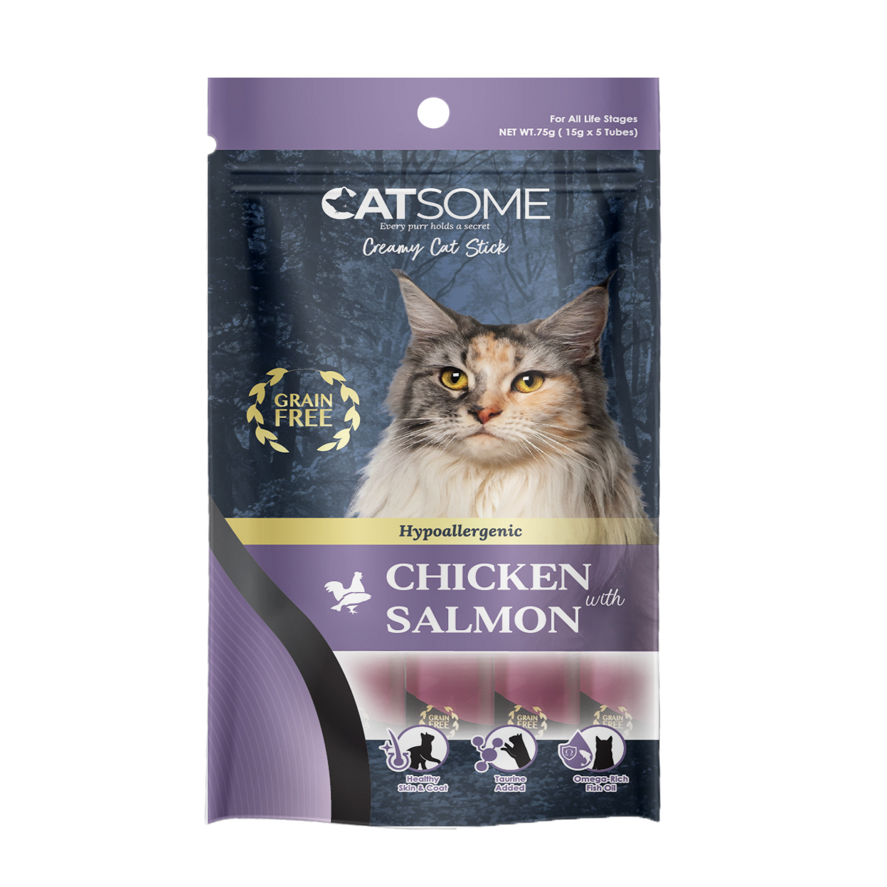 Catsome Grain Free Creamy Cat Stick Chicken With Salmon